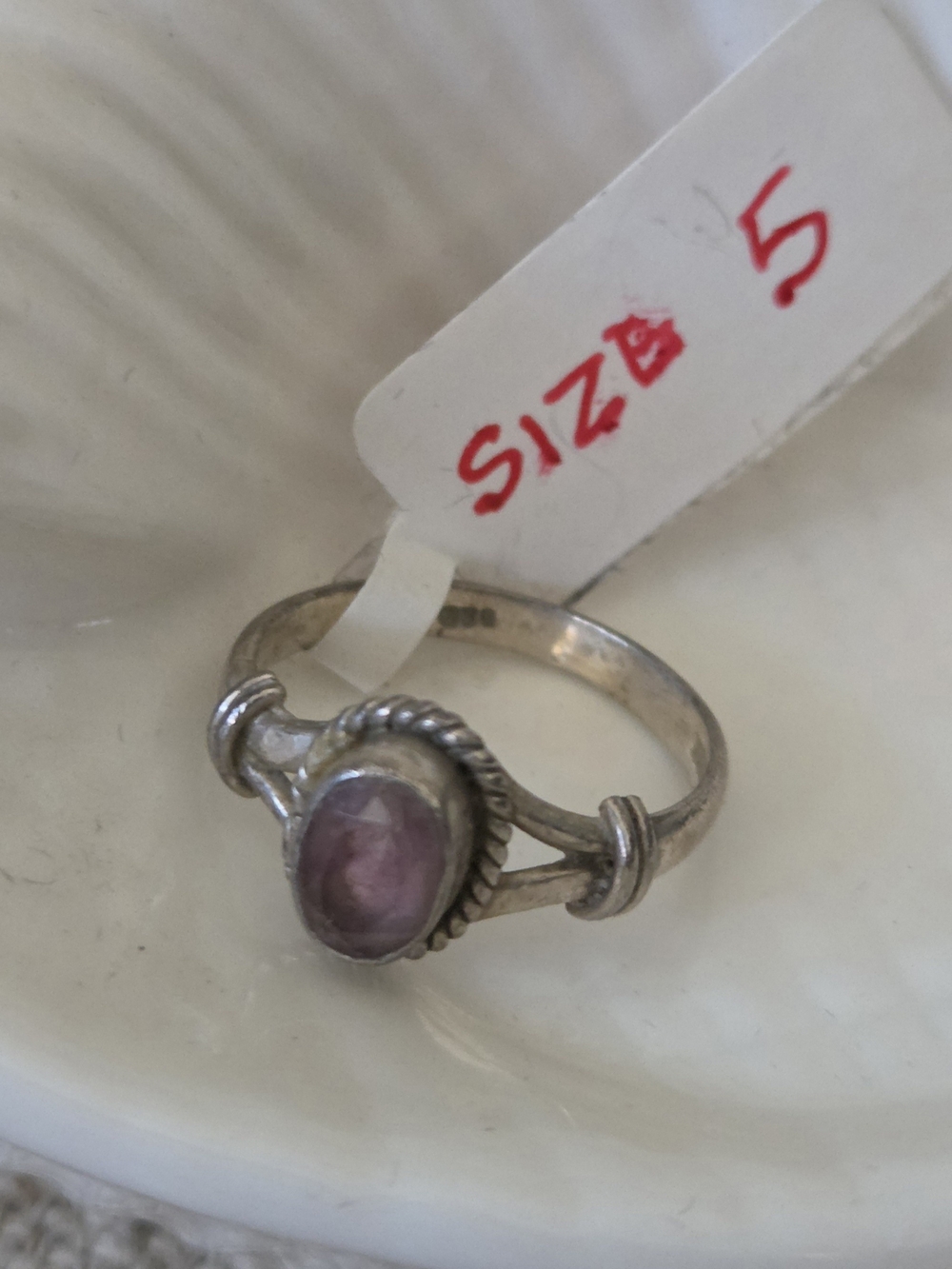 New 925 Sterling Silver Amethyst Ring – Size 6